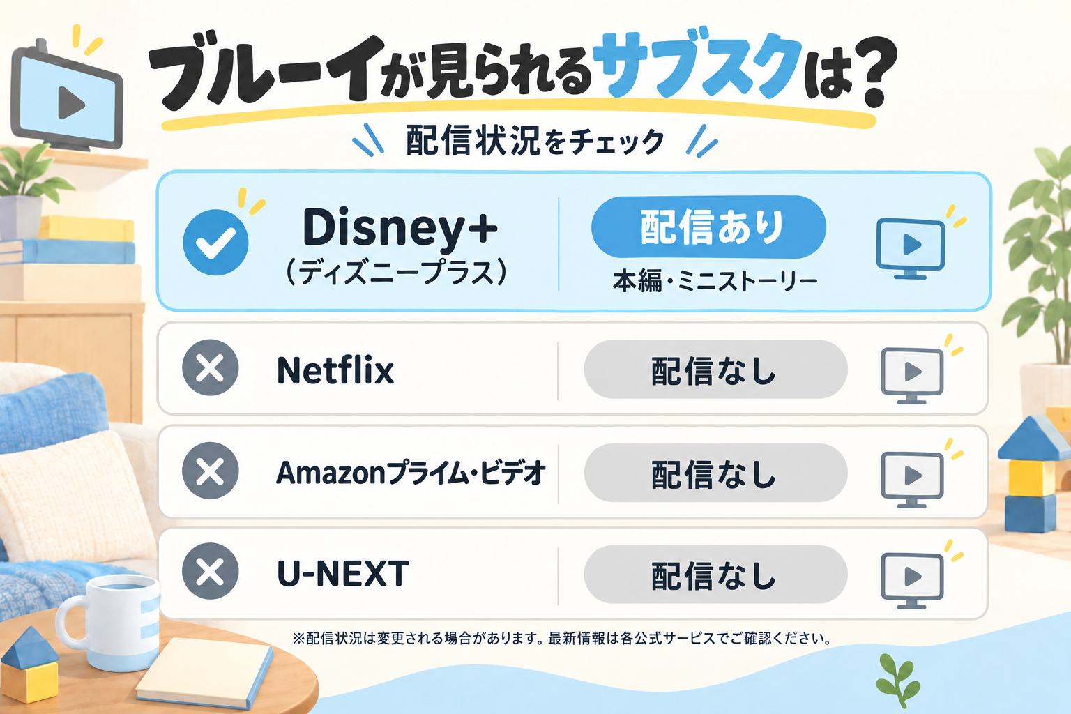 ブルーイが見られるサブスク一覧